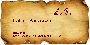 Later Vanessza névjegykártya